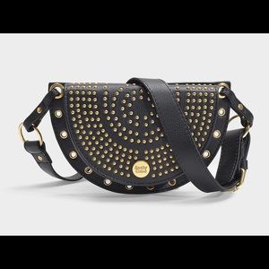 See By Chloé Kriss Mini Studded Leather Crossbody in Black/Gold